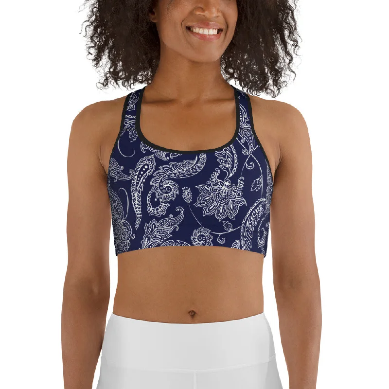 Ethnic Style Paisley Floral Sports Bra