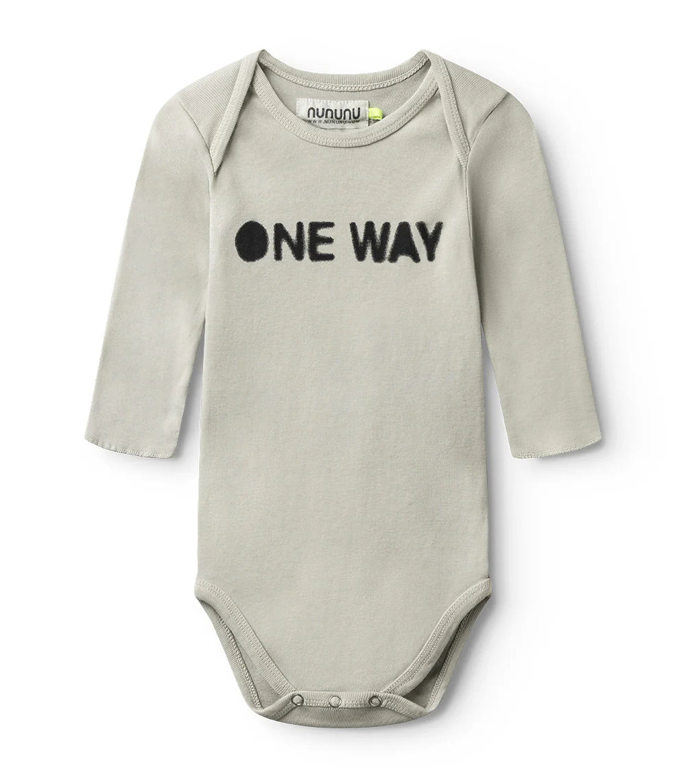 Warm And Comfortable Nununu Baby ONE WAY Onesie - Smokey Grey