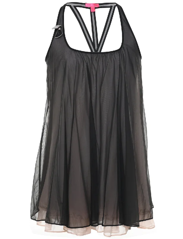 Daily Comfort Sheer Black Babydoll - M