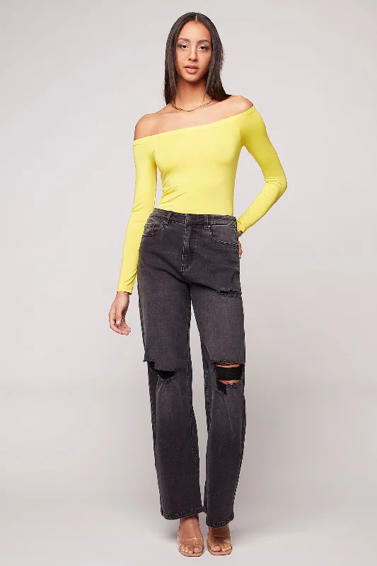 Elegant And Simple JANIS - Wide Leg Pants - Vintage Black