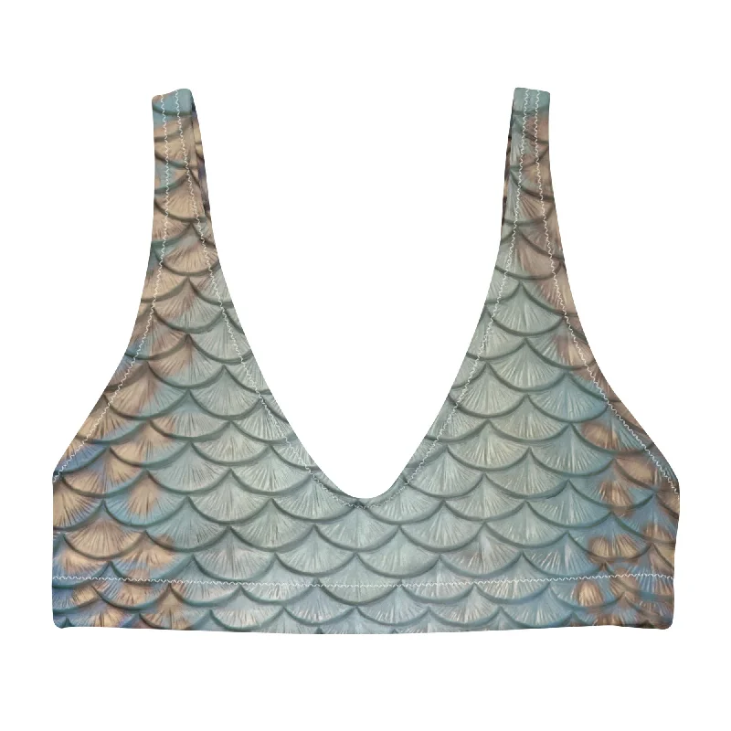 British Style Moonshell Recycled padded bikini top