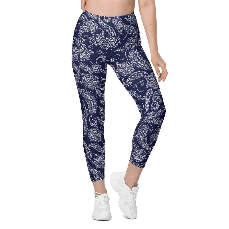 Urban Sense Paisley Floral Leggings With Pockets
