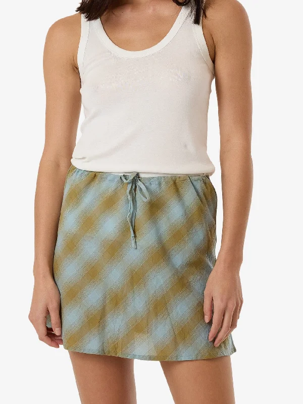 High-end Sense Ansley Bias Skirt - Stone Blue