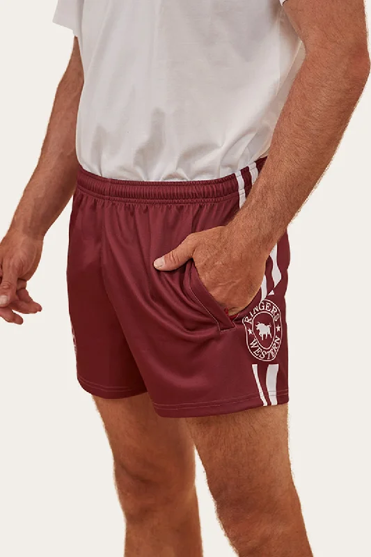 High-end Design Ringers Footy Shorts - Burgundy
