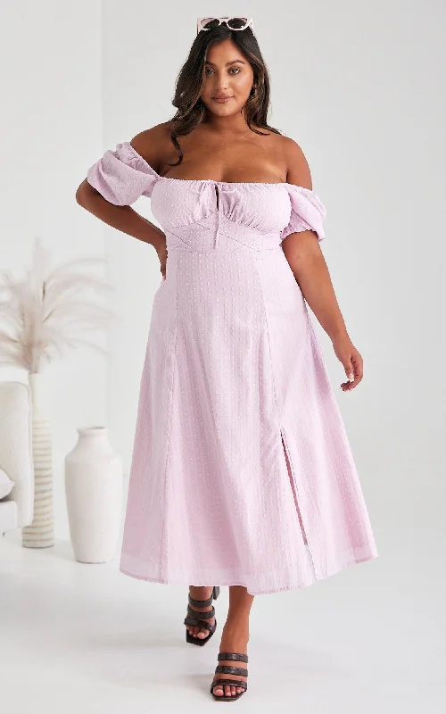 Sports Style Kiaya Midi Dress - Pink Lilac Texture