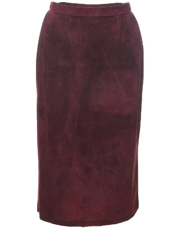 Cozy Fit Wear Suede Pencil Skirt - M