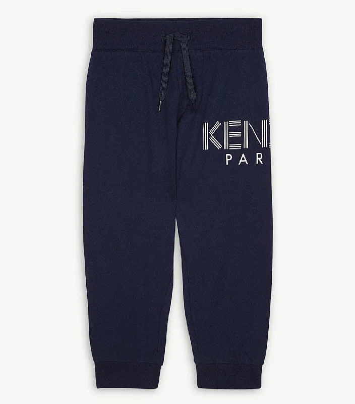 Comfortable And Cold-proof Kenzo Kids Logo Trousers in Navy