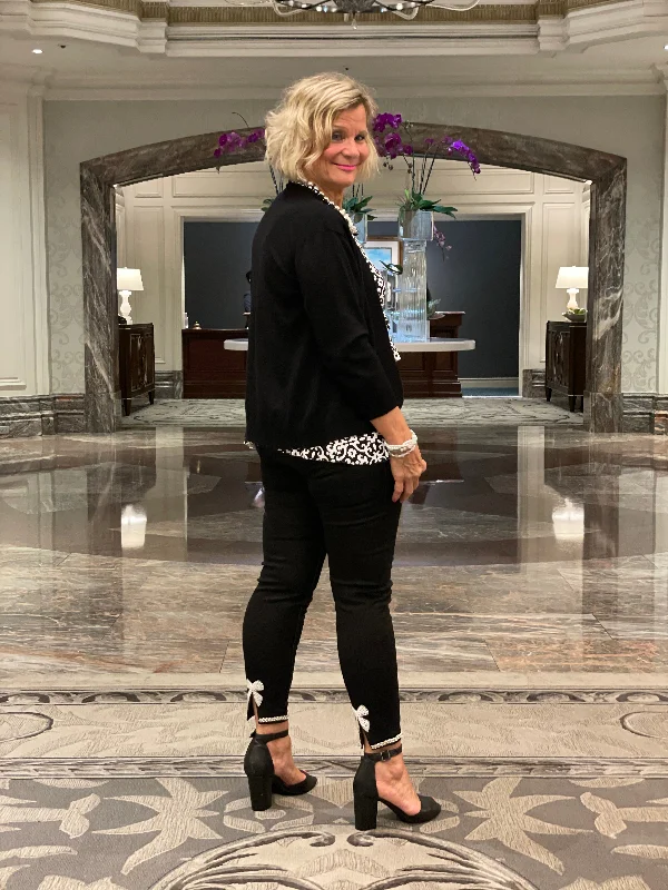 Cozy Chic LULU-B  BLACK PEARL BOWTIE JEANS