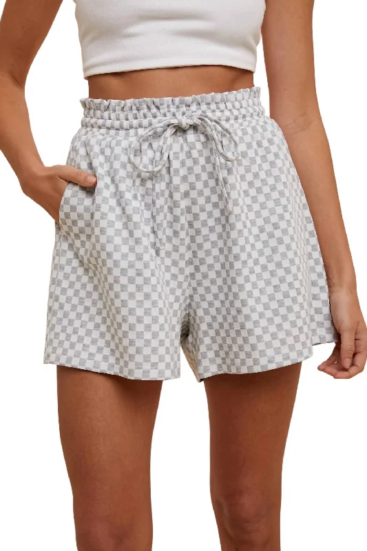 Cute Style Racin' Shorts In Heather Gray