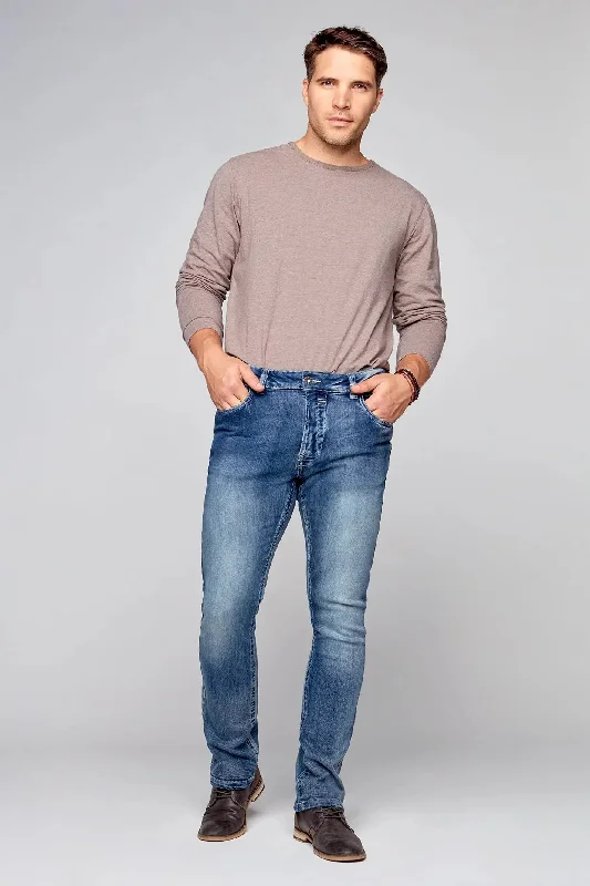 Casual Fit ALLAN (3011 Series) - Classic 5 Pocket Bootcut Jean - Vintage Light Blue Wash Casual Fit ALLAN (3011 Series) - Classic 5 Pocket Bootcut Jean - Vintage Light Blue Wash