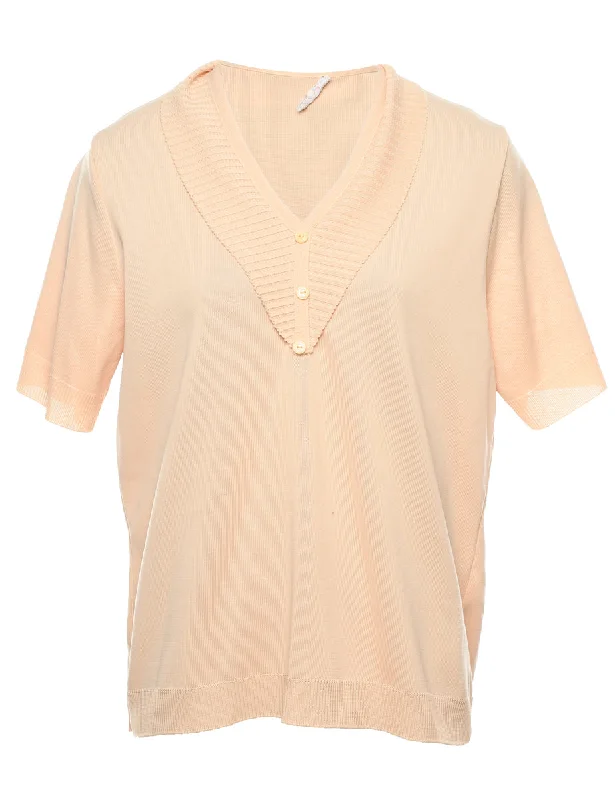 Smart Comfort Short Sleeve Beige Jumper - M