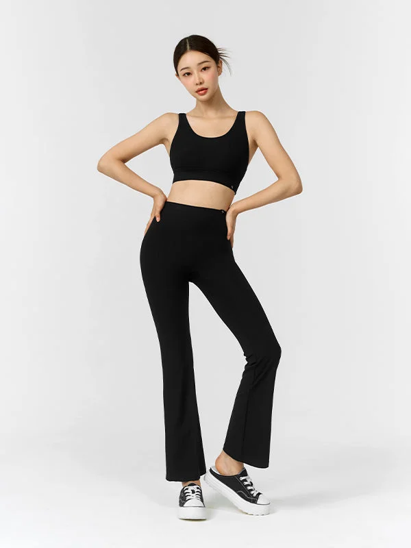 Comfortable Wear Comfort Tension Ribbed Bootscut Pants
