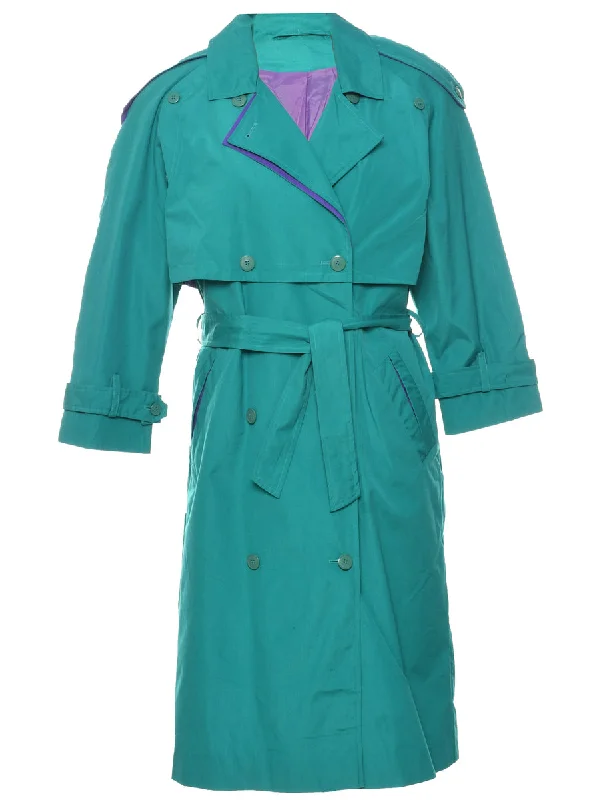 Cozy Apparel Turquoise Trench Coat - L