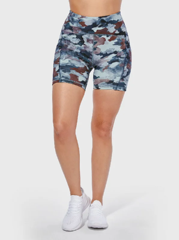 Comfortable Series LULULEMON BLUE CAMO POWER THRU HR SHORT 6"