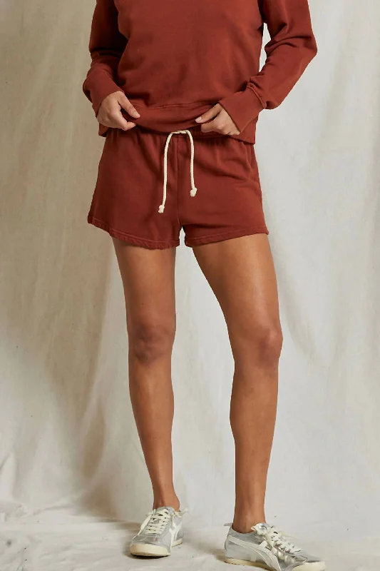 Goddess Outfit Layla French Terry Sweat Shorts In Russet
