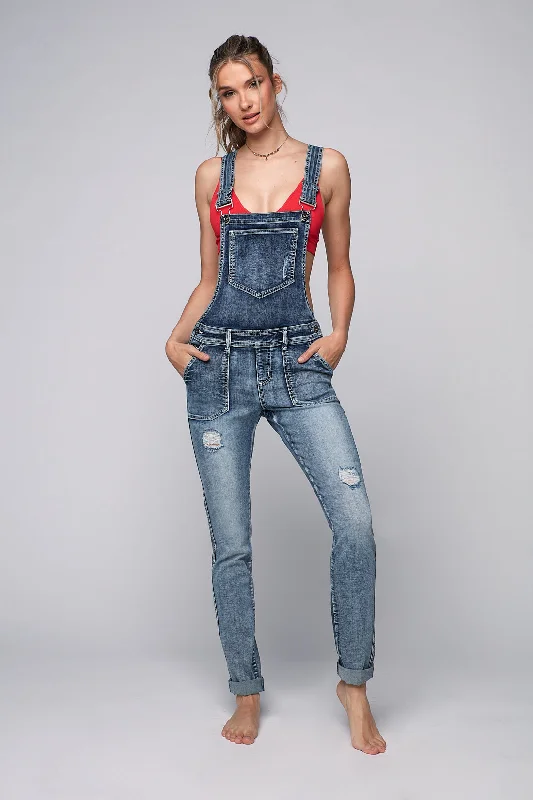 Casual Chic ALICE - Denim Skinny Overall - Snow Wash