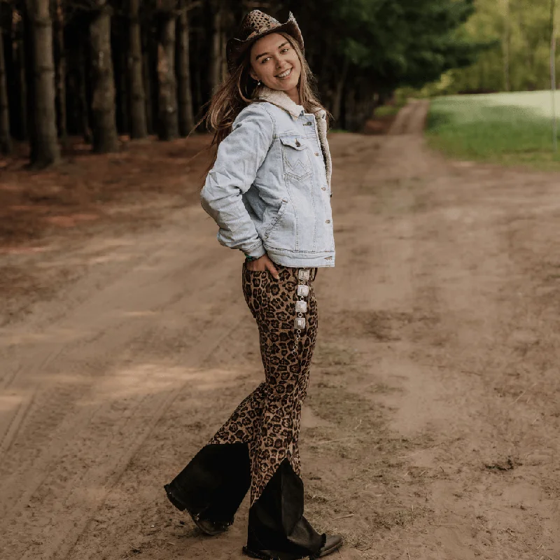 Comfortable And Versatile Grace In La Leopard Print Flare Jeans