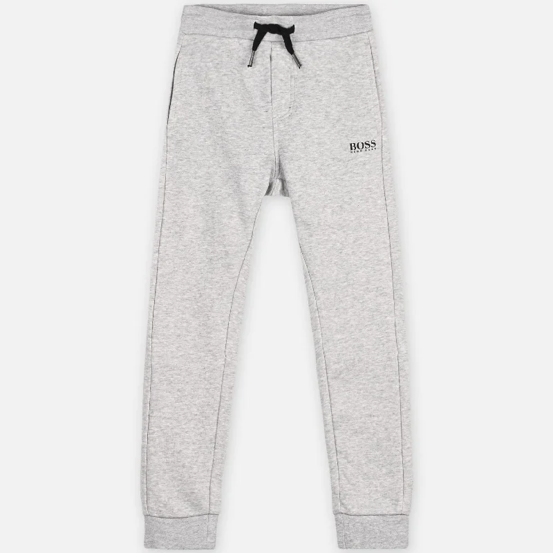 Fresh And Fashionable BOSS Kids Gray LOGO Jogging Sweatpants - 12Y