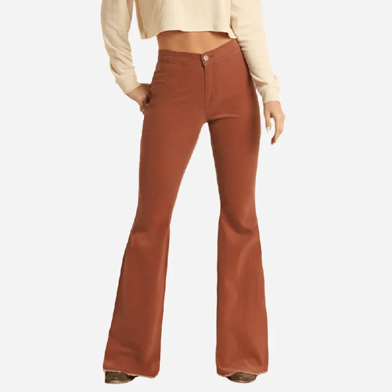 High-end Wear Rock and Roll Denim Corduroy Flare Jeans