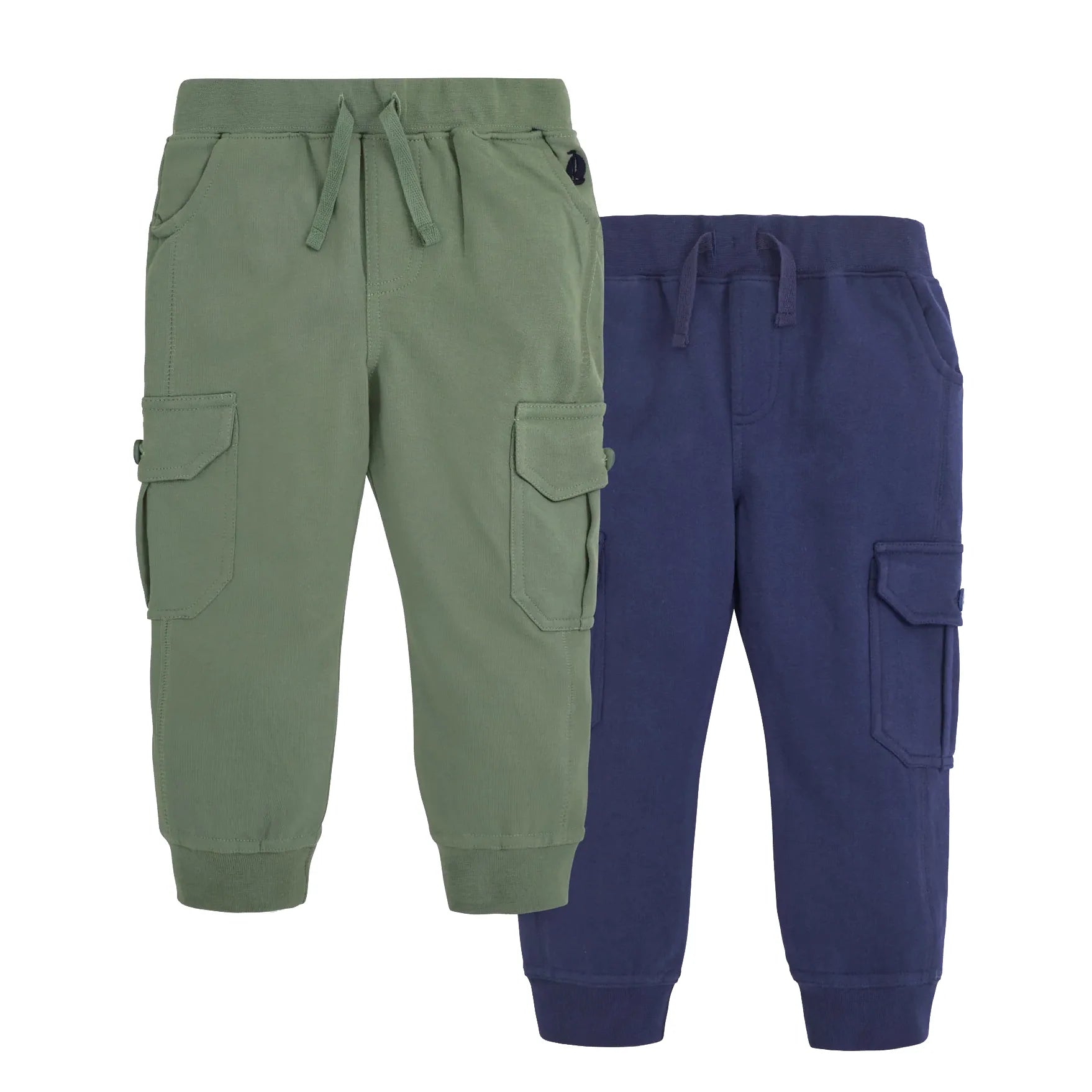 Exquisite Fabrics Jojo Maman Bebe 2-Pack Cargo Joggers in Navy