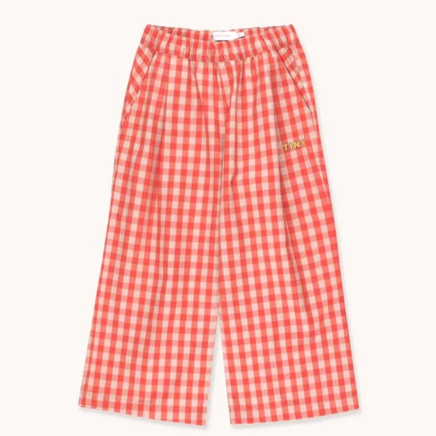 Fresh And Elegant TINYCOTTONS Kids "TINY" VICHY WIDE PANT in red/light nude 192