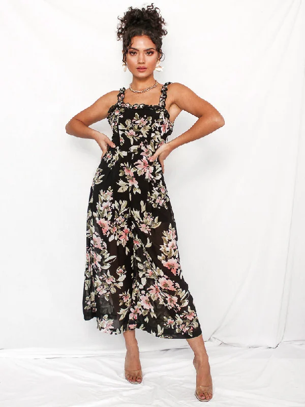 Warm Wear Wynwood Jumpsuit - Black Floral