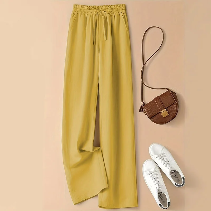 Casual Street High Waist Thin Loose Straight Casual Trousers