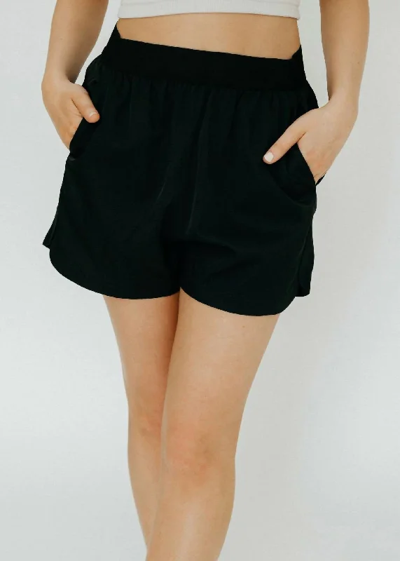 Classic Drapey Suiting Pull On Short In Black