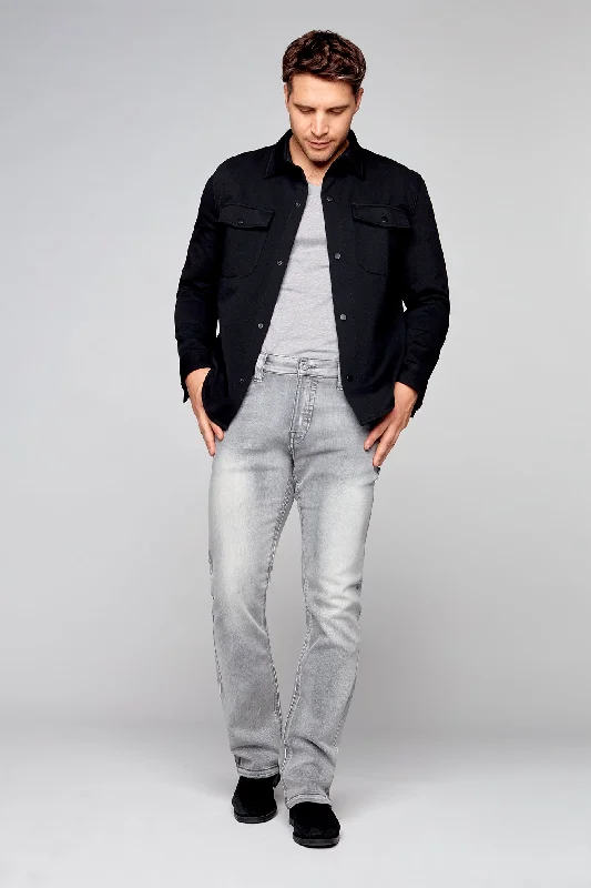 Soft Looks ALLAN (3011 Series) - Classic 5 Pocket Bootcut Jean - Light Grey Wash
