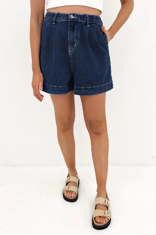 High Street Fashion Serina Denim Short Dark Blue