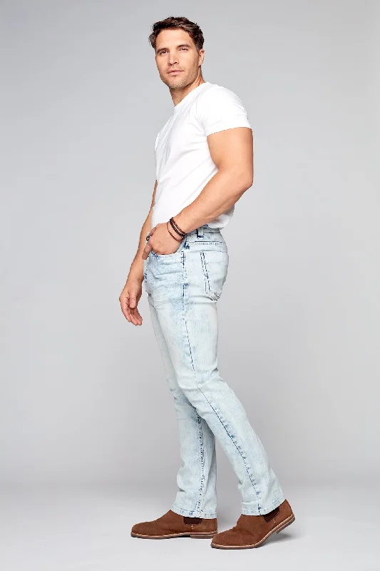 Cozy Pants FRANKIE (3035 Series) 5 Pocket Straight Fit Jeans - Light Indigo Acid Wash