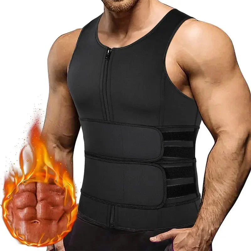 Free And Comfortable Men Waist Trainer Tank Tops Shapewear Slimming Body Shaper Compression Shirt Underwear for Weight Loss Workout Sauna Sweat Vest