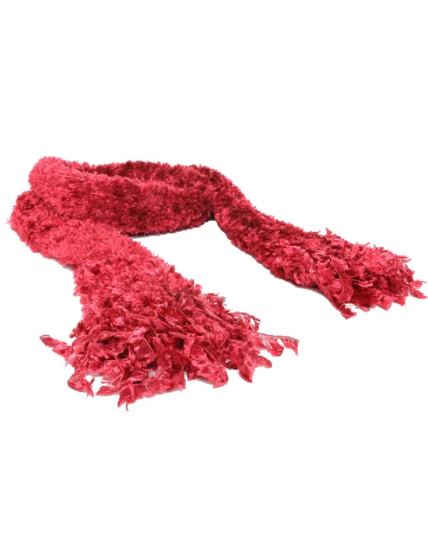 Elegant Outline Red Winter Scarf - M