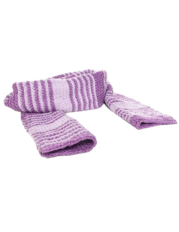 Layered Comfort Stripy Pattern Winter Scarf - M