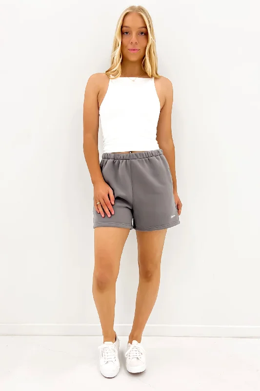 Versatile Wear Logo Fleece Short Charcoal