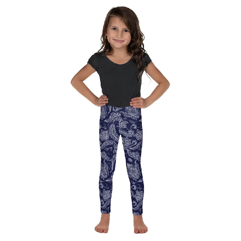 Double-sided Wear Paisley Floral Kid's Leggings