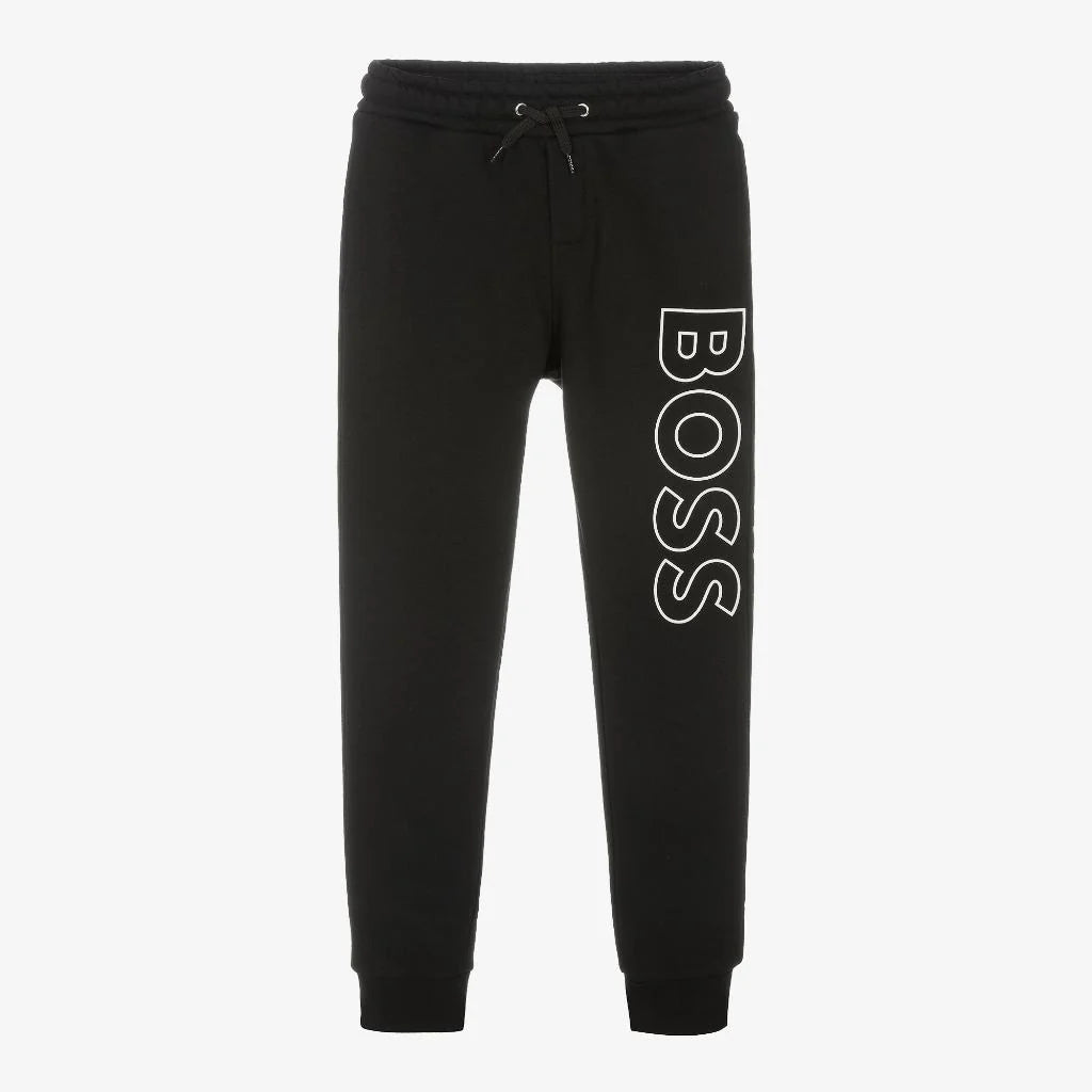Personalized Series BOSS Kids Black LOGO Jogging Sweatpants - 14Y