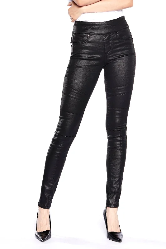 Sports Series OLIVIAX - Pull-On Jeggings - Coated Black
