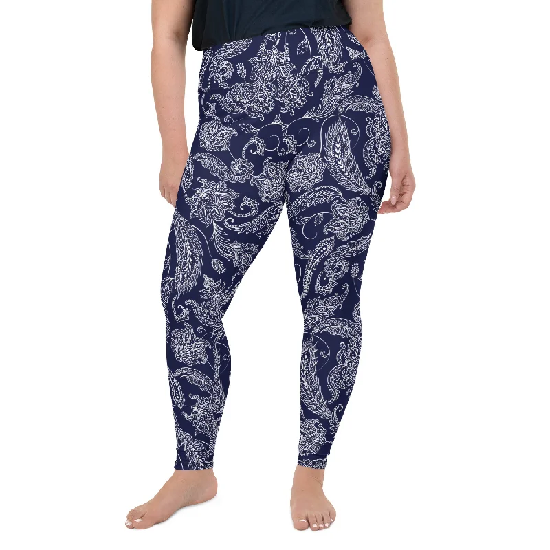 Comfortable And Casual Paisley Floral Plus Size Leggings