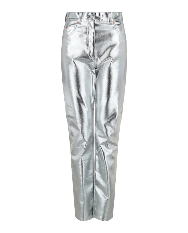 Lazy Style High Rise Metallic Skinny Pants