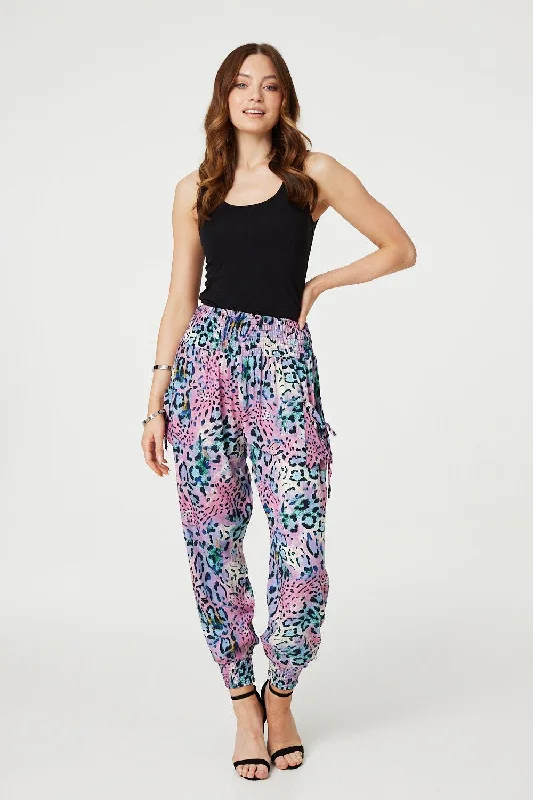 Cozy Dress Animal Print High Waist Harem Pants