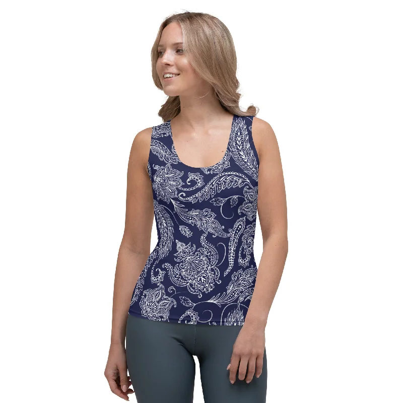 Playful Style Paisley Floral Tank Top