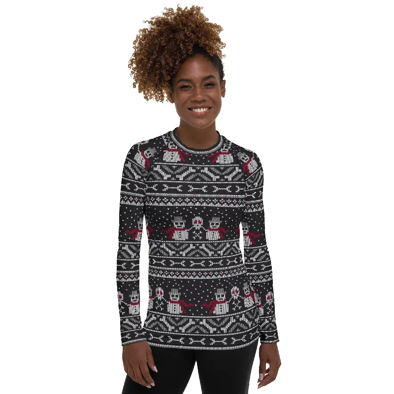 Fashion Must-have Vintage Goth Knitted Print Rash Guard