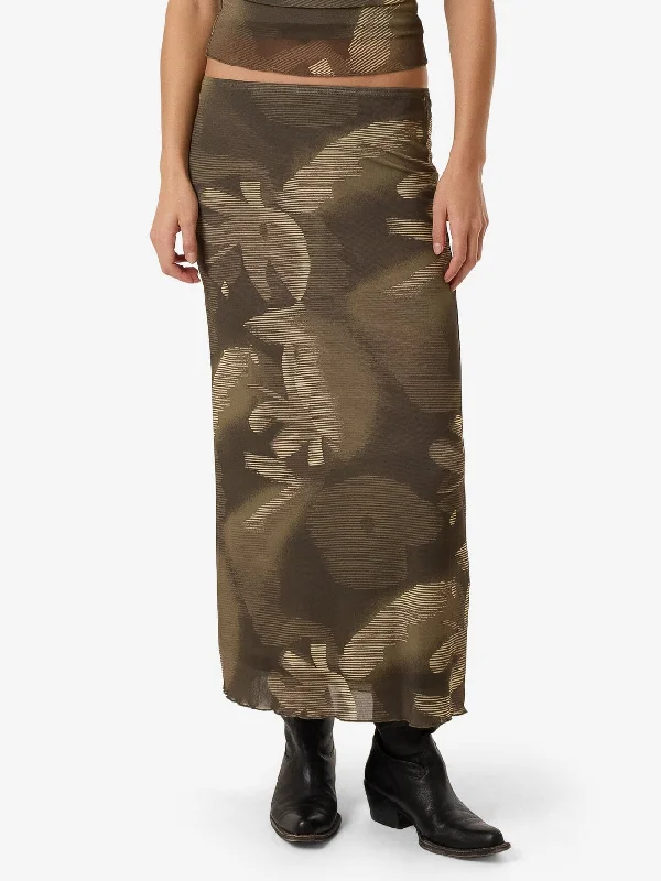 Exquisite Details Flora Haze Mesh Skirt - Brindle