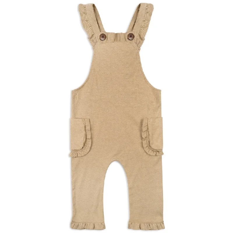 Dynamic Fashion Milkbarn Baby Rust Pinstripe Ruffle Overall