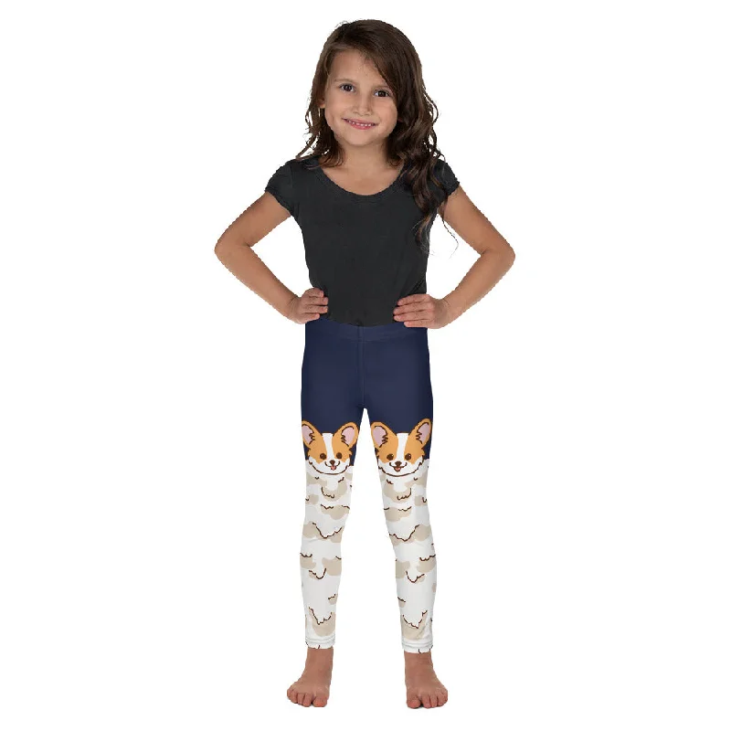 Casual Style Corgi Design Kid's Leggings