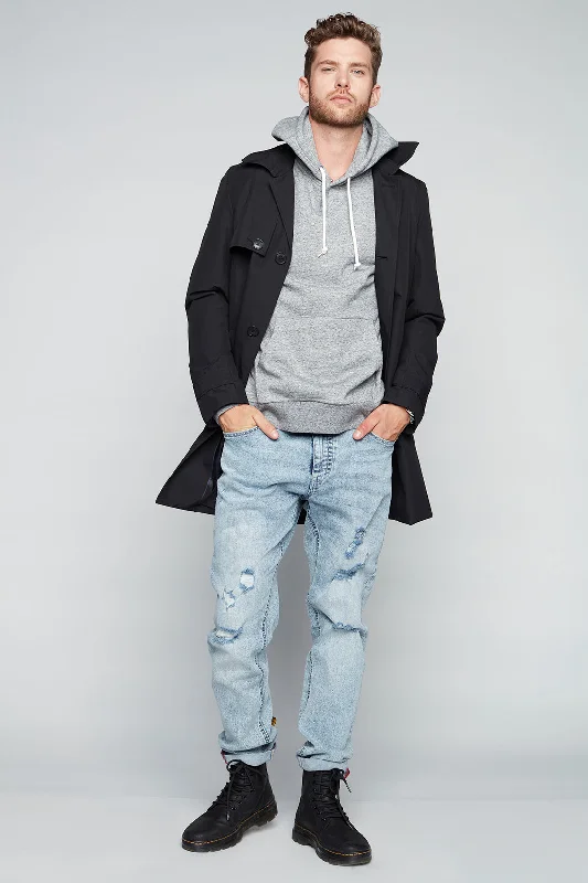 High-end Fashion Relaxed Tapered Fit 5 Pocket Jeans - Indigo Acid