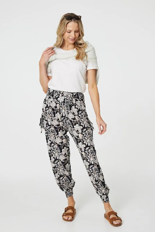 Personal Design Floral Print Relaxed Harem Pants