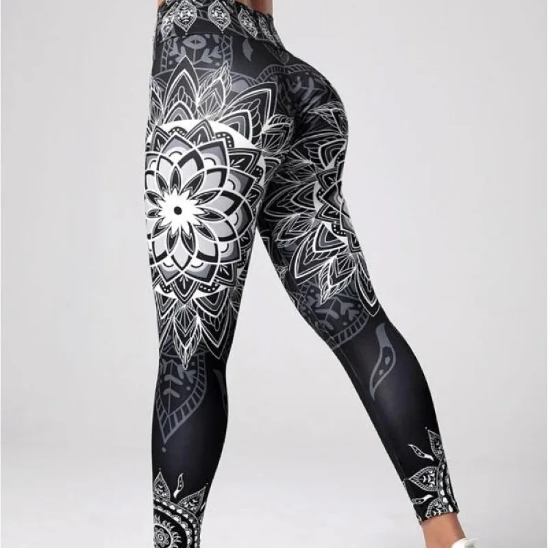 Personalized Design Ink Printing Yoga Trousers Fashion Slim Women's Skinny Pants