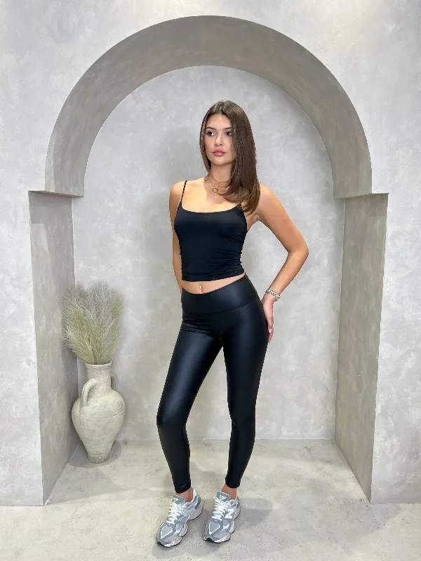 Fresh Wear Leather Wet Look High Waist Leggings